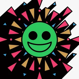 Confetti, the grinning green confetti mascot